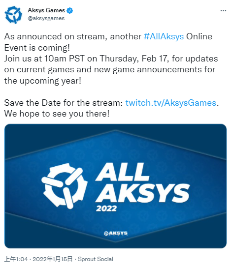 游戏发行商Aksys  Games将于2月18日分享新游戏情况。