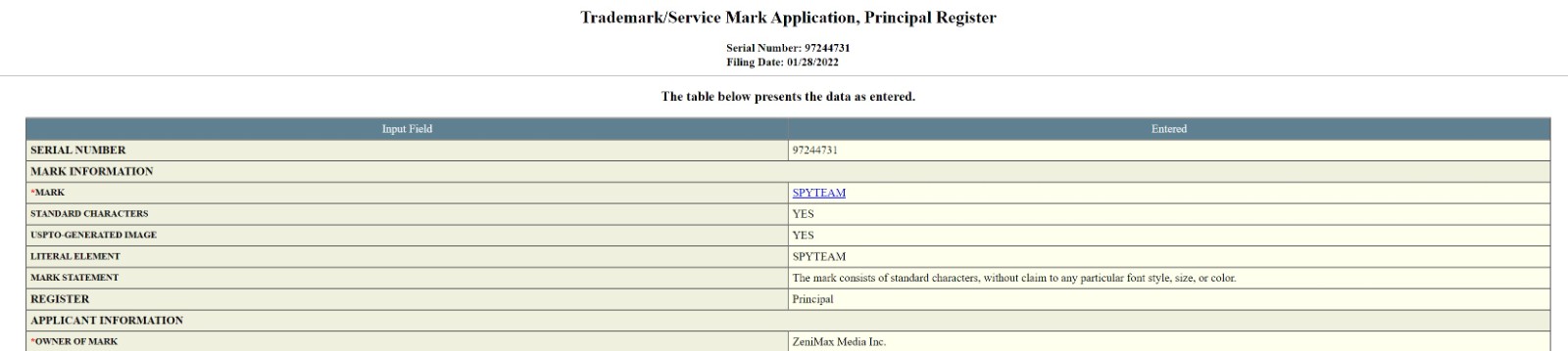 Bethesda再次注册新<a href=