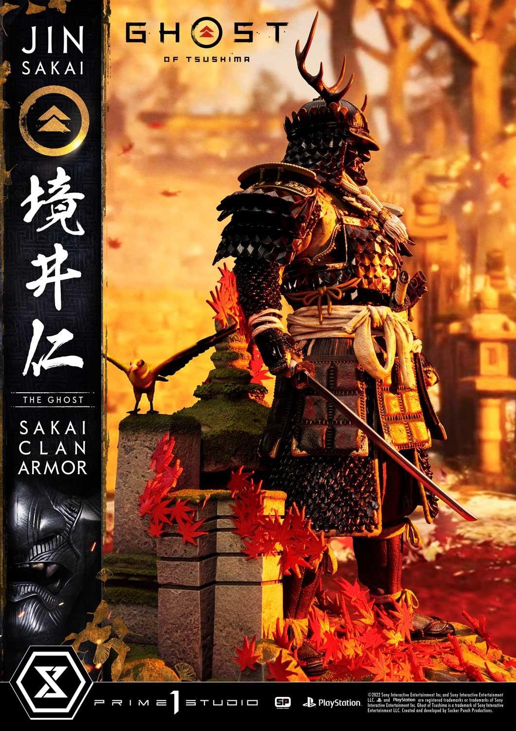 P1S《对马岛之鬼》境井仁家传铠甲1/4雕像 售价1199美元起