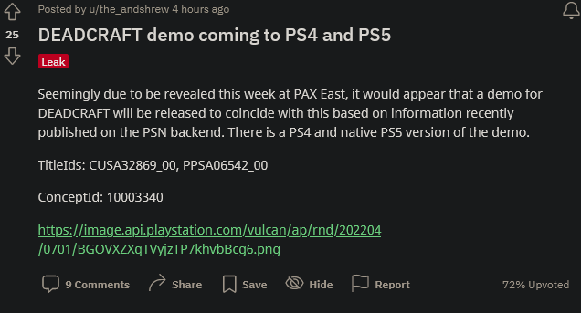 奇妙的新生存作品《DEADCRAFT》 PS主机试玩在后台上线。