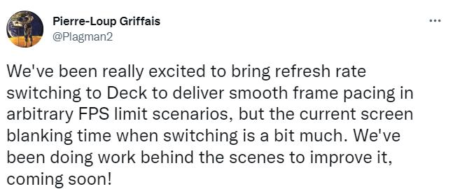 Steam  Deck将支持可变刷新率 上线时间待定