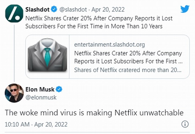 马斯克抨击网飞：节目价值观有问题 让人没法看