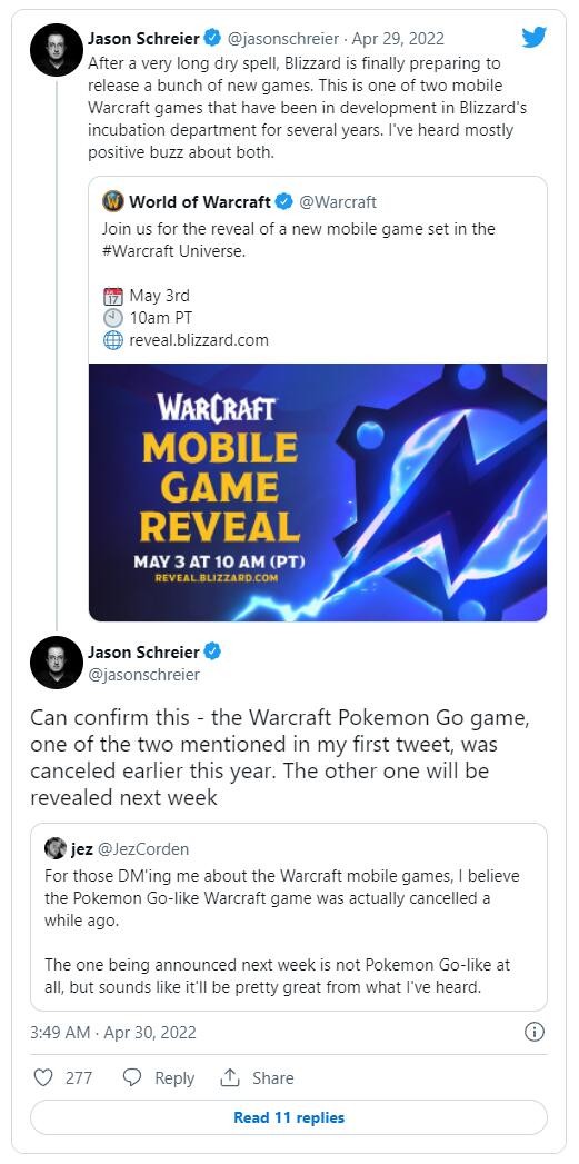 网传另一款类“宝可梦Go”《魔兽》手游已被取消