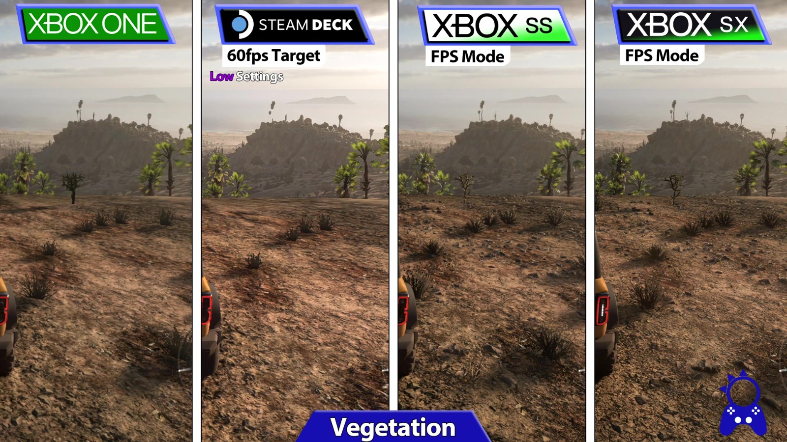 《极限竞速：地平线5》Steam  Deck和Xbox版画面对比