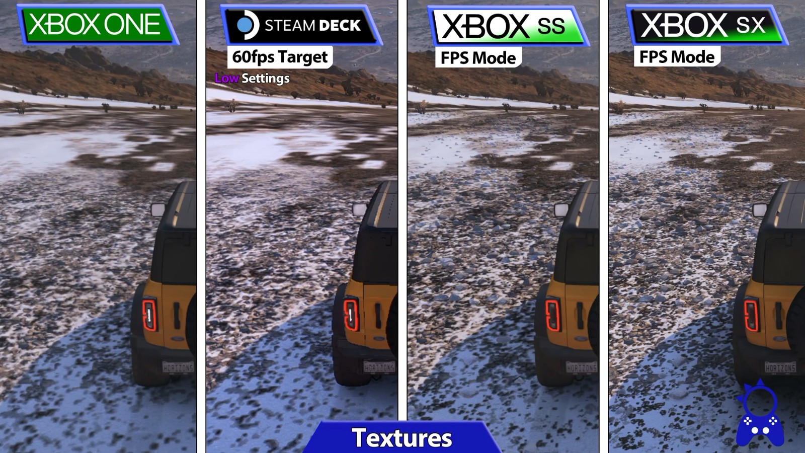 《极限竞速：地平线5》Steam  Deck和Xbox版画面对比