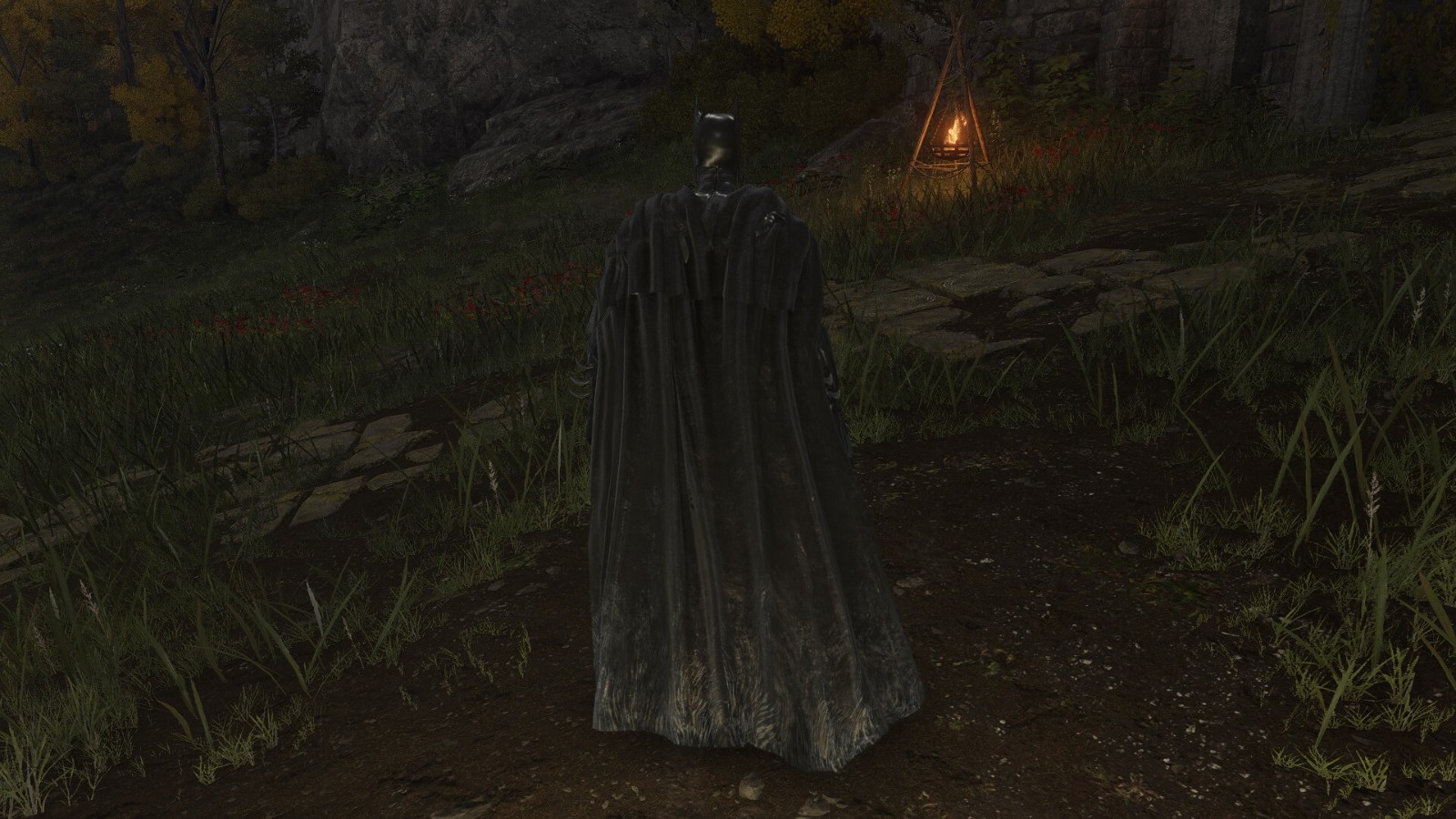 玩家自制《艾尔登法环》蝙蝠侠mod  标志性风衣炫酷