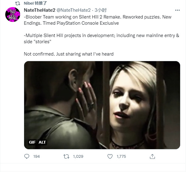 传《寂静岭2：重制版》和全新正篇正在开发中