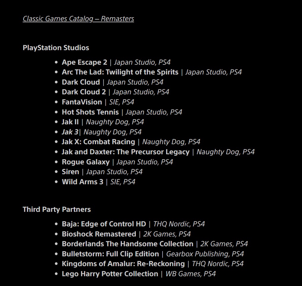 育碧+Classics将加入PS Plus 首发共27款<a href=