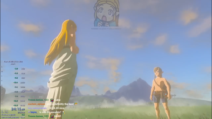 美国玩家以24分15秒 刷新自己的《塞尔达传说 旷野之息》速通记录 