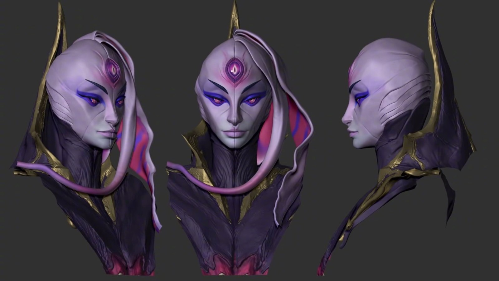 《英雄联盟》虚空女皇卑尔维斯设计稿：口味略重