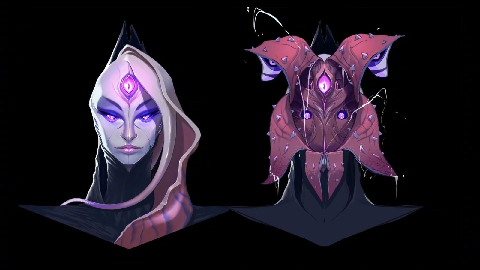 《英雄联盟》虚空女皇卑尔维斯设计稿：口味略重