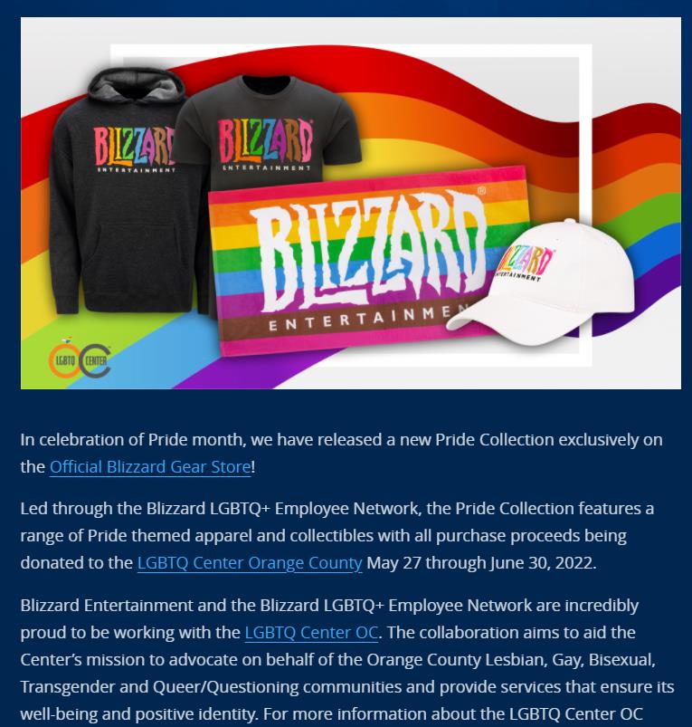 暴雪推出骄傲月合集 并与LGBTQ CENTER OC组织开展合作