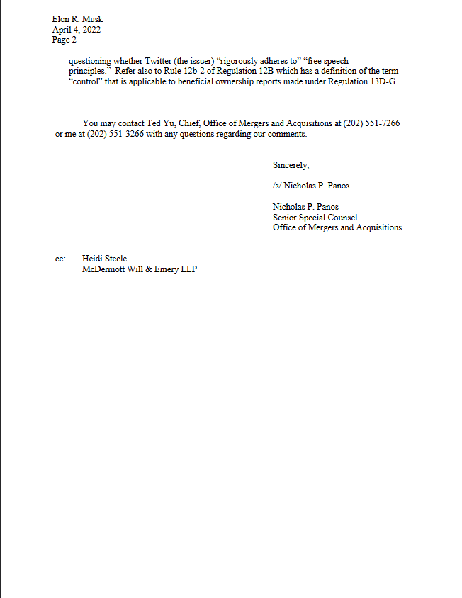 美证券交易委员会质疑马斯克对推特近日披露