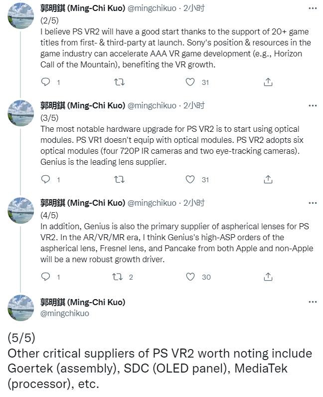 分析师预计索尼2023年第一季度推出PSVR2 出货量约150万