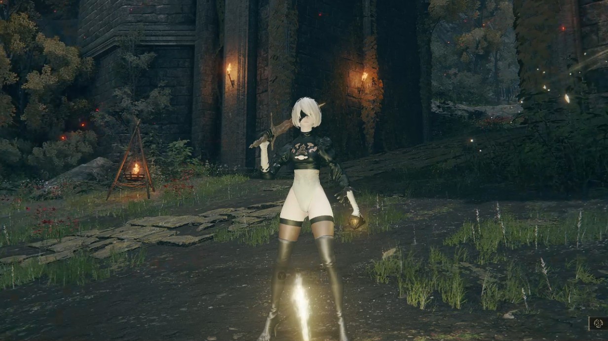 《艾尔登法环》2B小姐姐Mod 满屏福利让人把持不住