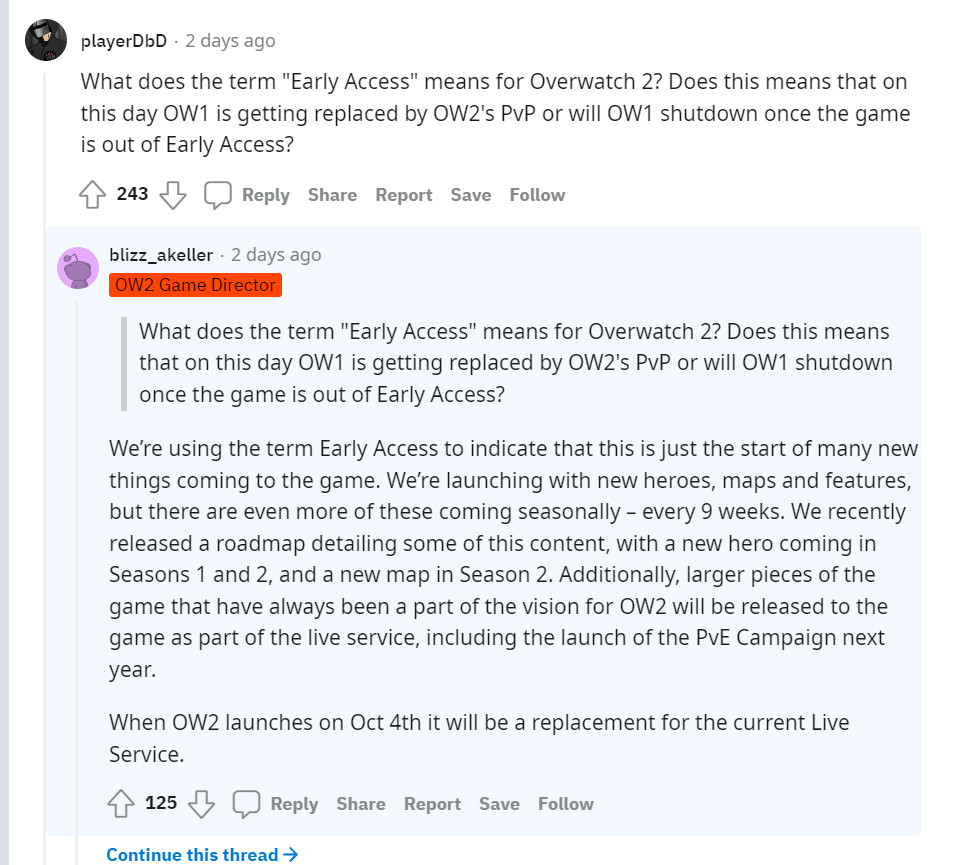 暴雪暗示《守望先锋2》将会移除1代<a href=