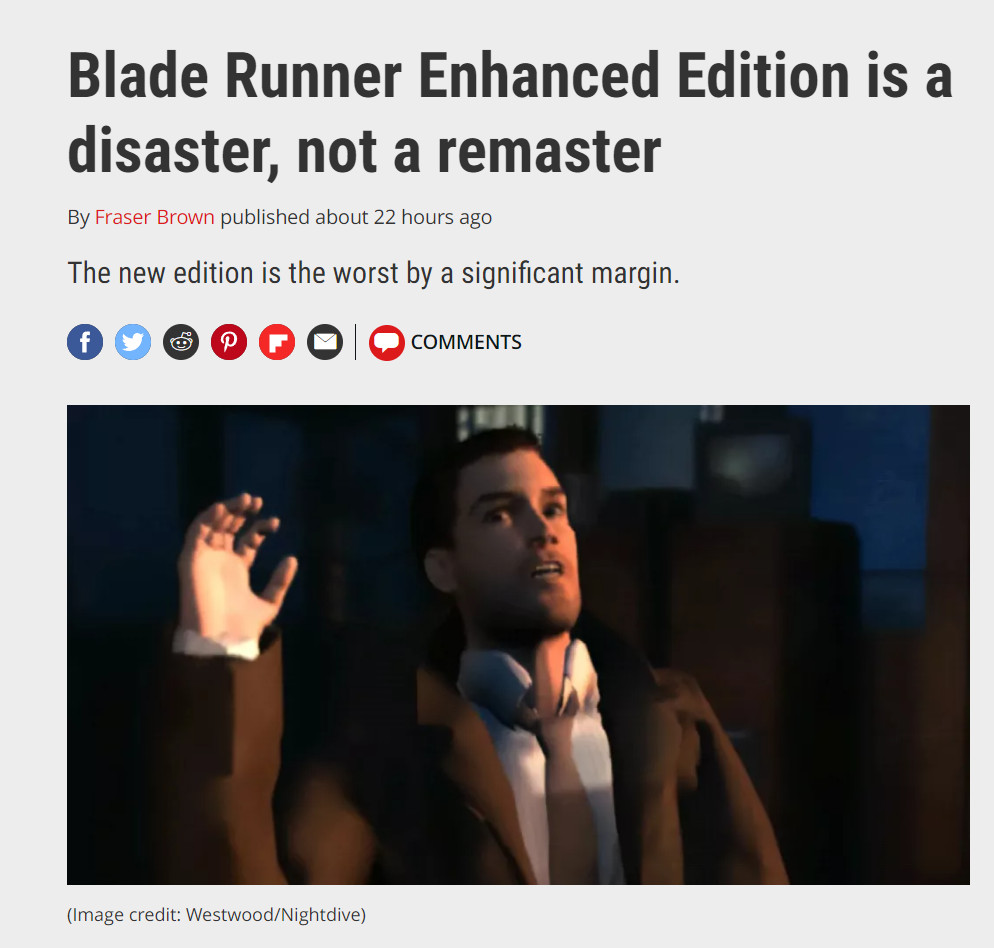 《银翼杀手：增强版》Steam多半差评