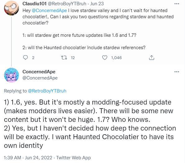 《星露谷物语》还有后续更新 1.6主要为模组支持