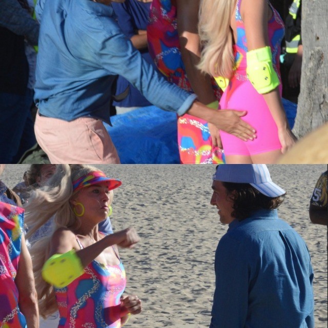 《芭比》真人电影新路透猥琐男拍芭比屁股被暴打。