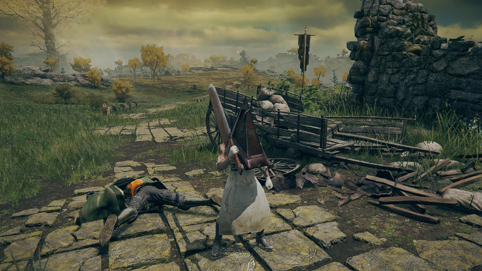 《艾尔登法环》角色替换MOD 寂静岭三角头现身