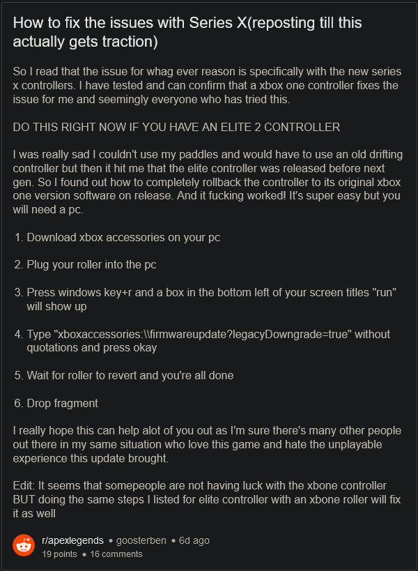 《Apex英雄》更新导致Xbox玩家无法游玩