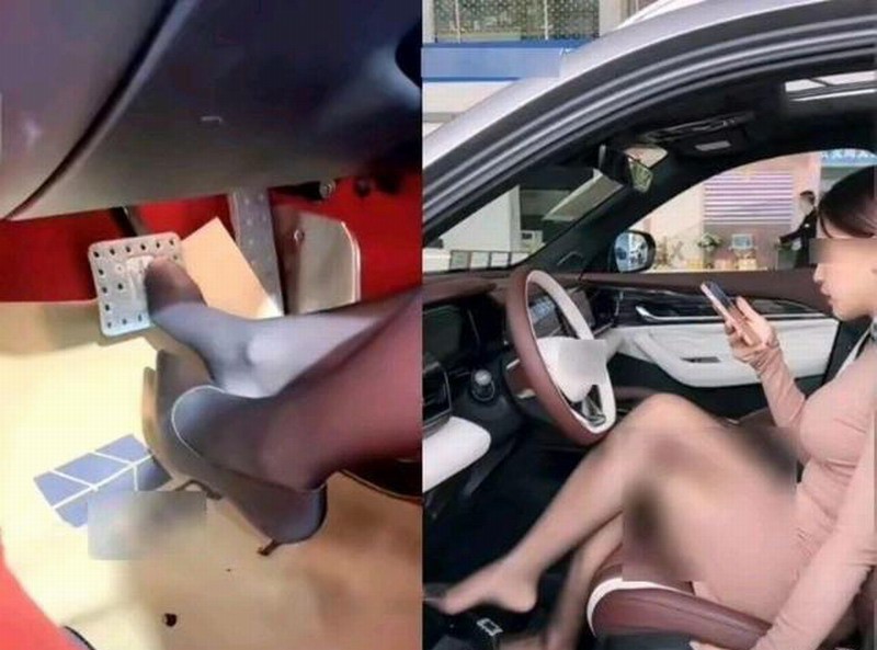 禁止特殊手法摸档把 丝袜脚挂挡！抖音对美女卖车动刀
