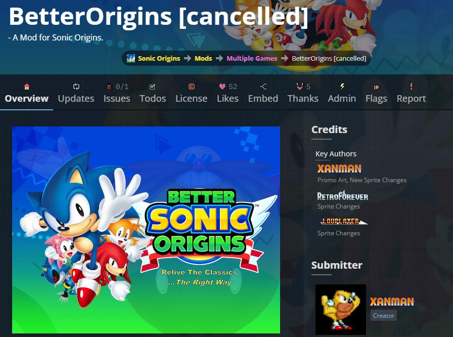 Mod作者弃坑《索尼克：起源》并直言称：“这就是狗屎”