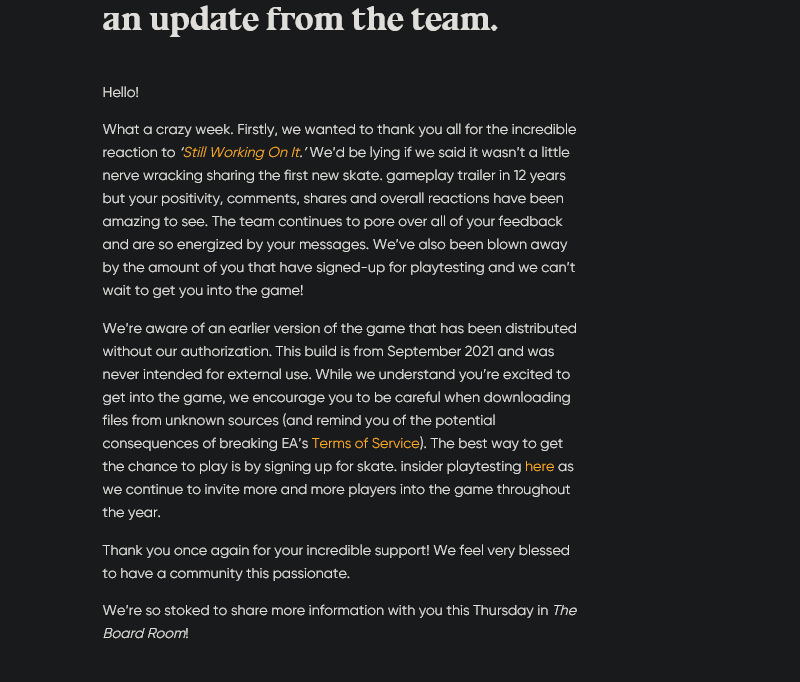 网传《滑板4》破解版内测  EA恳请玩家不要下载