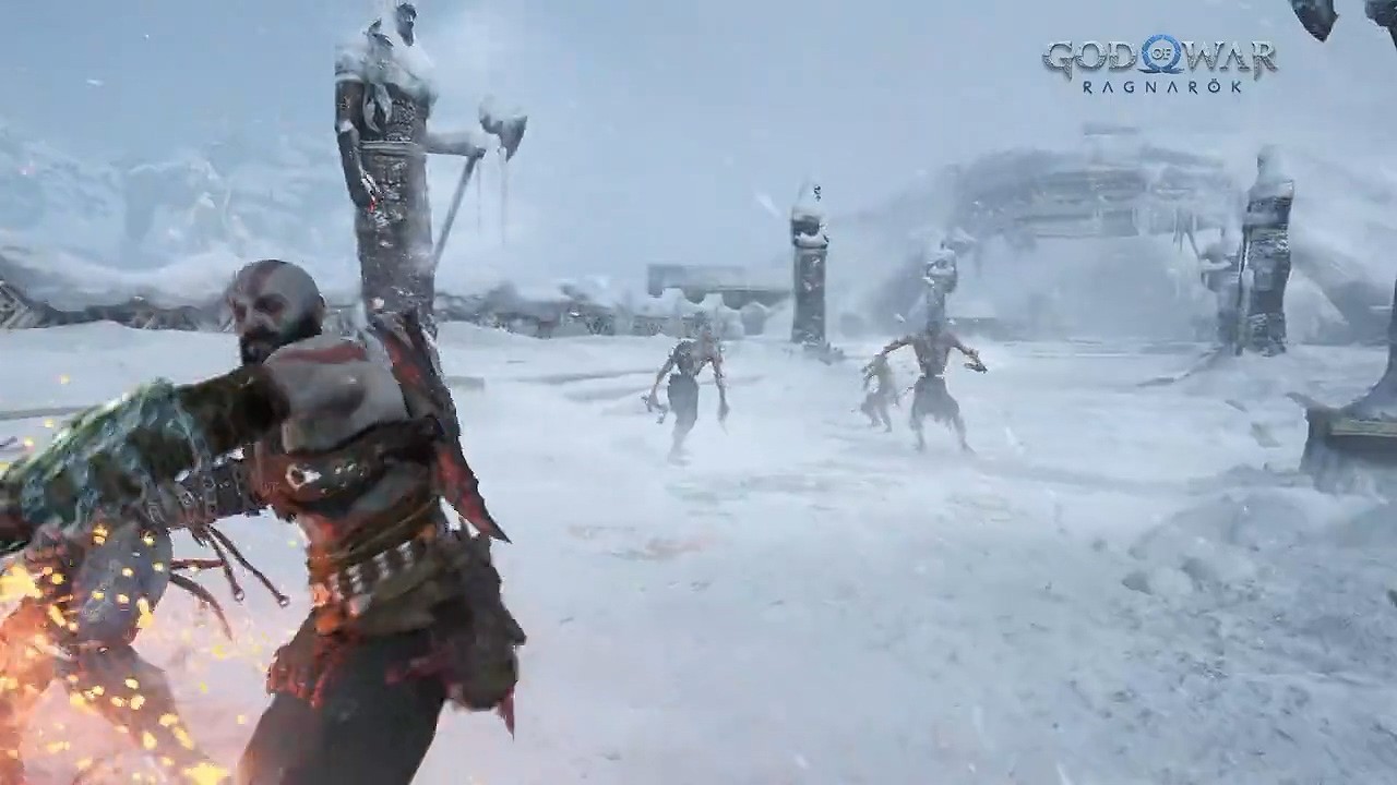 《战神：诸神黄昏》预购打开宣传视频。