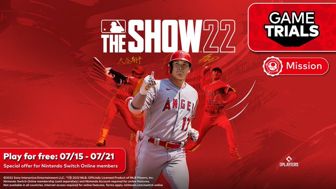服务于NSO的会员可以限时免费玩《MLB The Show 22》