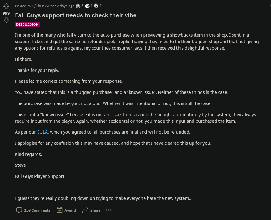 《糖豆人》商店BUG导致玩家意外购买物品 官方道歉