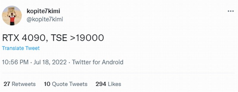 RTX4090的3DMark跑分曝光 比RTX3090Ti强66%