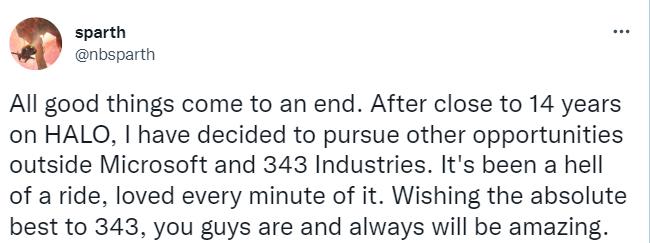 《光环：无限》艺术总监离开343工作室 曾在职长达14年