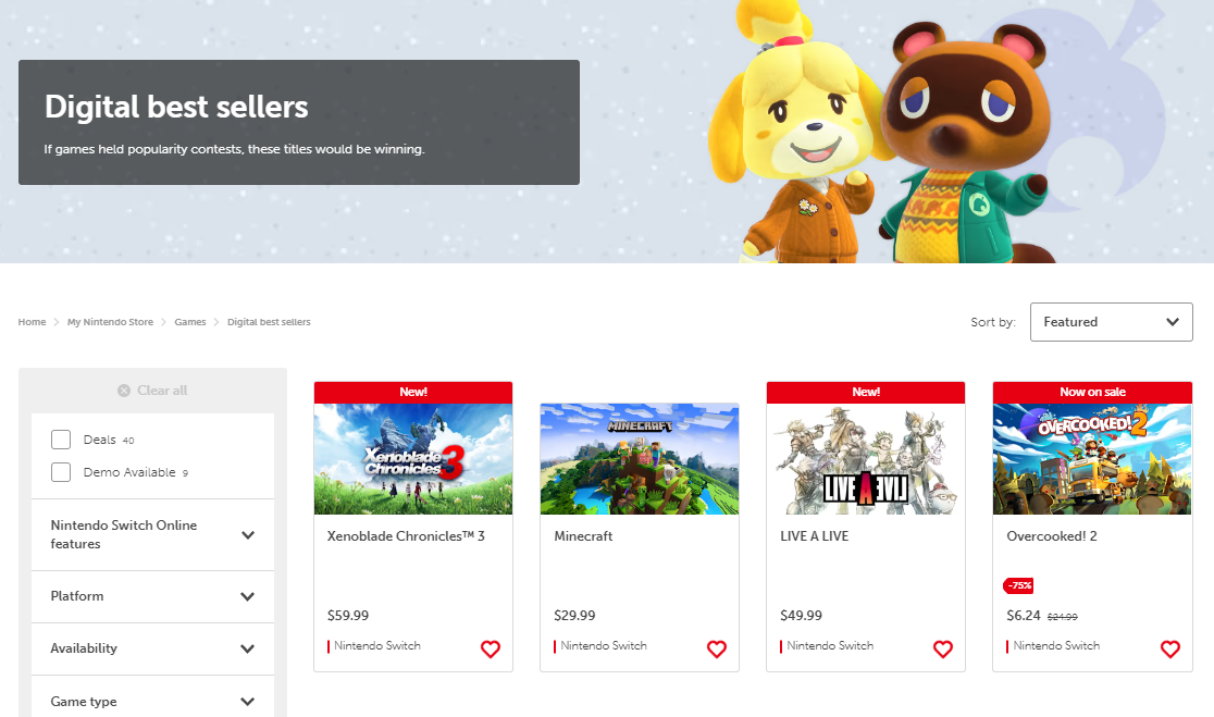 开售不到一周《异度神剑3》登顶美国服装eshop数字销售榜。