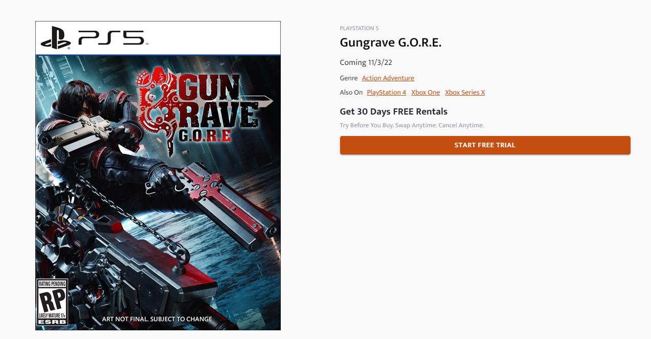 传闻:《枪墓GORE》11月3日上线。