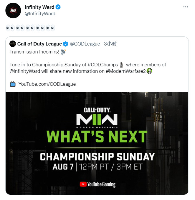 Activision将于周日宣布《使命召唤19》新消息。