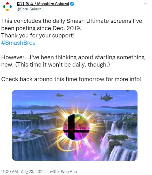 樱井政博的日常混乱已经结束，新的内容将于明天公布。