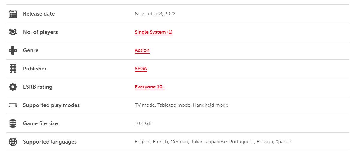 《索尼克 未知边境》NS版容量大小公布:10.4GB
