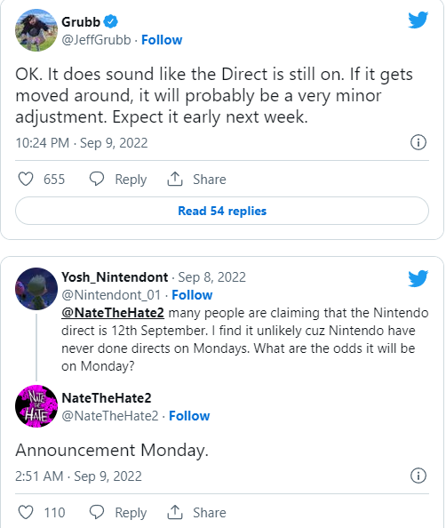 传闻:任天堂的见面会依然会在下周举行。