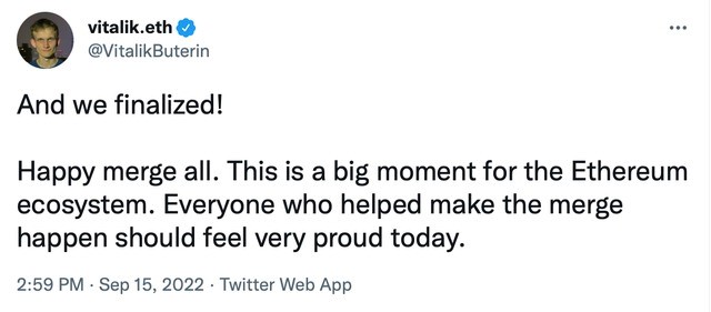 以太坊完成合并，大规模显卡挖矿时代正式结束。