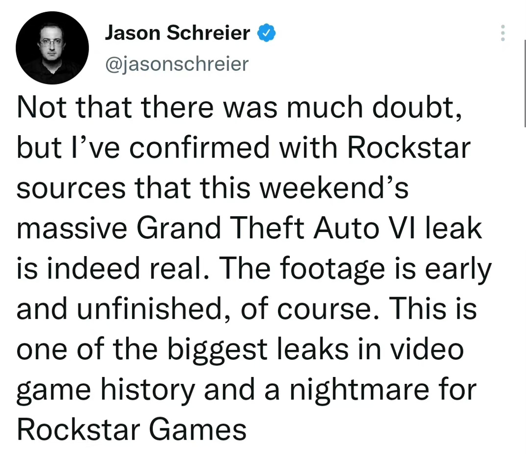 彭博:我们已经向RStar|0@5277.com核实过，泄露是真的。