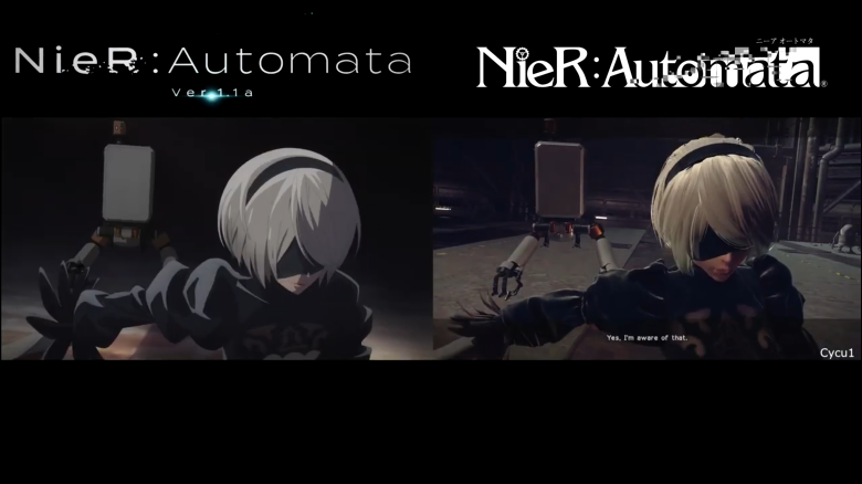 《尼尔：机械纪元》电视动画与游戏过场动画的比较