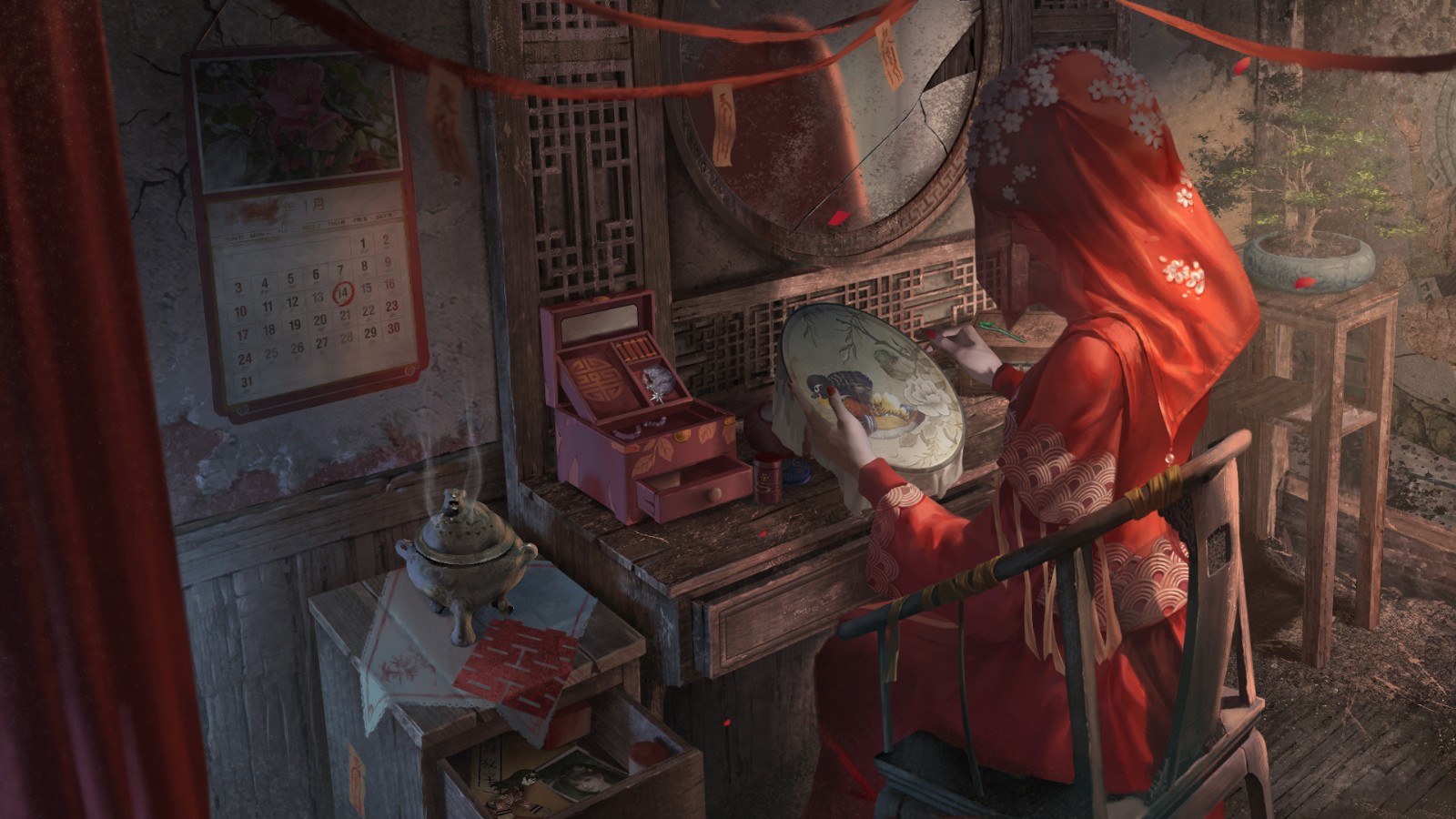 国产恐怖解密游戏《纸嫁衣3 鸳鸯债》现已在Steam发售。