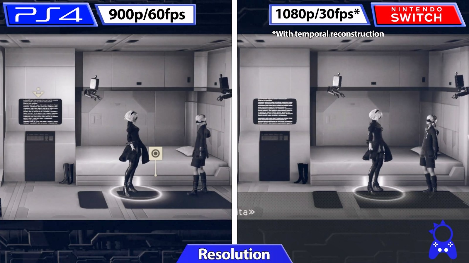 《尼尔：机械纪元》PS4和Switch版本之间的视频比较