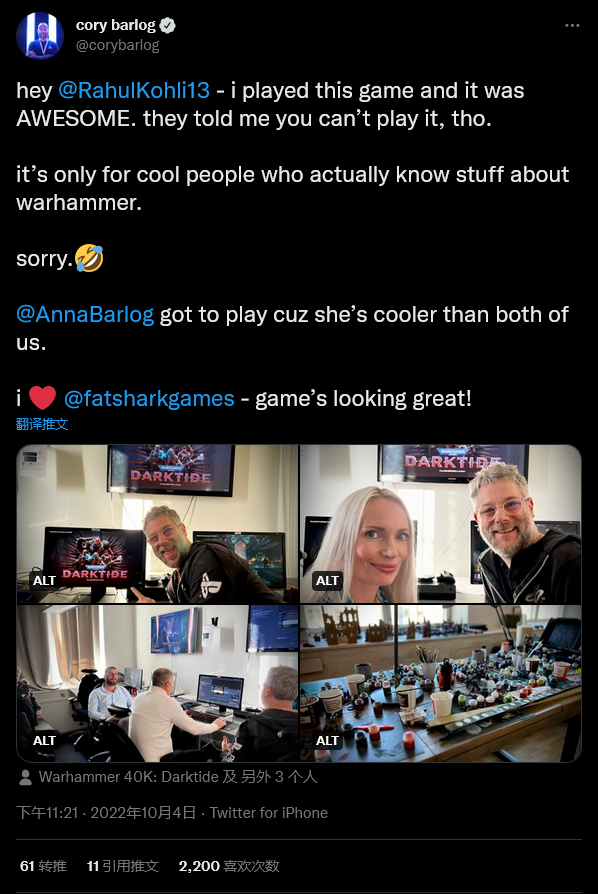 《战神》导演演示《战锤40K：暗潮》:很好吃。