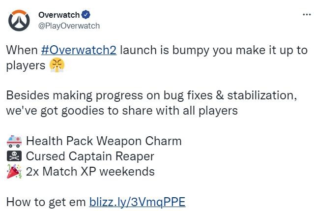 《守望先锋：归来》Bug补偿计划公布:死亡金色皮肤双倍体验周末