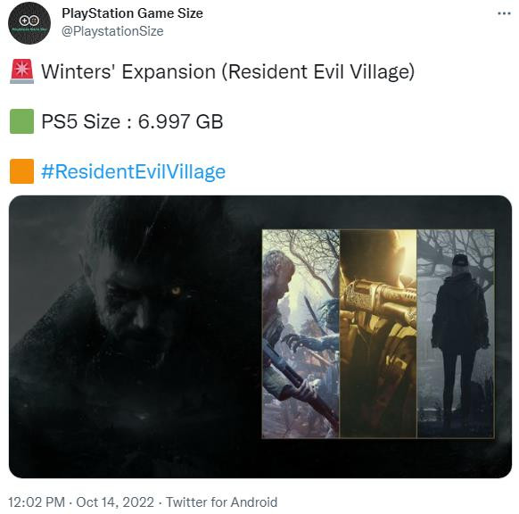 《生化危机8：村庄》DLC大小6.997GB月28日上线。