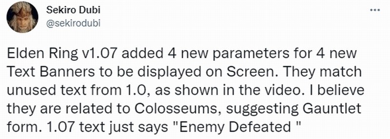 《艾尔登法环》新DLC或新发型包括斗兽场等。