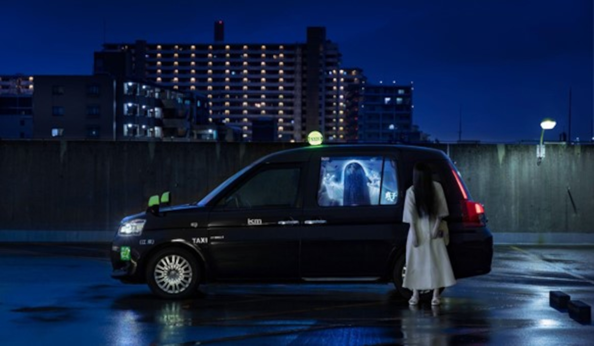 纪念《贞子DX》东京再现恐怖10月28日贞子出租车。