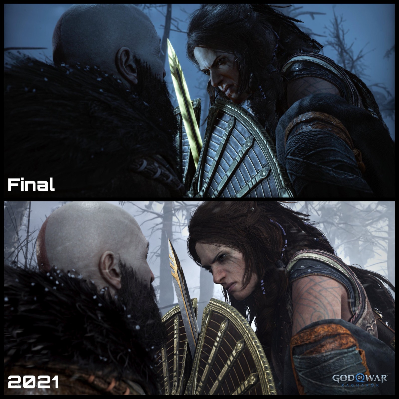 《战神：诸神黄昏》新真机截图。漂亮的游戏画面